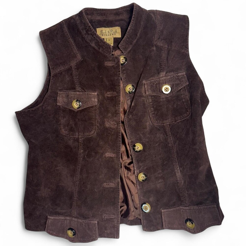 Peck & Peck Women's Brown and Burgundy Gilet